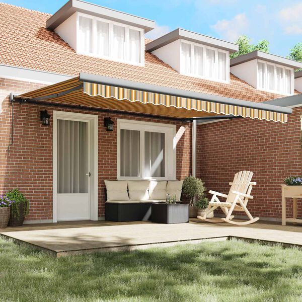 vidaXL Cortina Retractabilă Galben și gri 400 &times; 300 cm