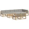 vidaXL Set de canapele de exterior 9 pcs Alb și gri deschis