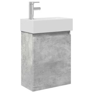 vidaXL Unitate de baie cu robinet Gri Beton 45,5 x 22,5 x 84 cm
