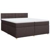 vidaXL Pat box spring cu saltea, maro &icirc;nchis, 200x200 cm, textil