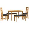 vidaXL Set de dining 5 buc. Negru Lemn de stejar masiv