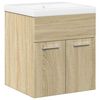 vidaXL Set mobilier de baie, 2 piese, stejar sonoma, lemn prelucrat