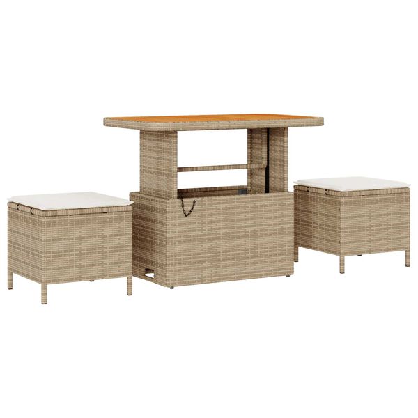 vidaXL Set de canapele pentru grădină 10 pcs Bej și crem Poli Rattan