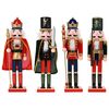 vidaXL Crăciun Nutcracker TURKU 4 buc. Roșu și Negru 38 cm