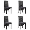 vidaXL Scaune de bucătărie pivotante, 4 buc., gri &icirc;nchis, textil
