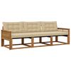 vidaXL Set de canapele de exterior 3 buc. Natural și Bej