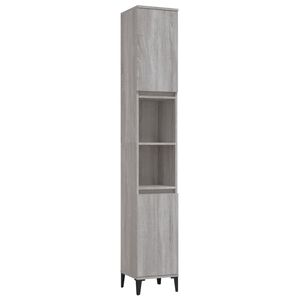 vidaXL Dulap de baie, gri sonoma, 30x30x190 cm, lemn prelucrat