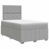 vidaXL Pat boxspring cu saltea Gri deschis 120 x 190 cm Țesătură