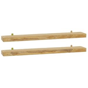 vidaXL Rafturi de perete, 2 buc., 90x15x4 cm, lemn masiv de tec