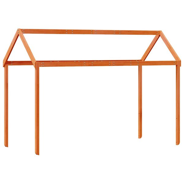 vidaXL Acoperiș pat de copii, maro, 207x95,5x159 cm, lemn masiv pin