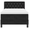 vidaXL Pat cu arcuri cu saltea cu headboard Negru 200 x 90 cm Catifea