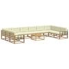 vidaXL Set de canapele de exterior cu pernă 11 pcs Alb și crem