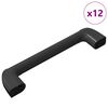 vidaXL M&acirc;nere Simplu 12 buc. Negru 380 x 34 x 85 mm Aluminiu și PP