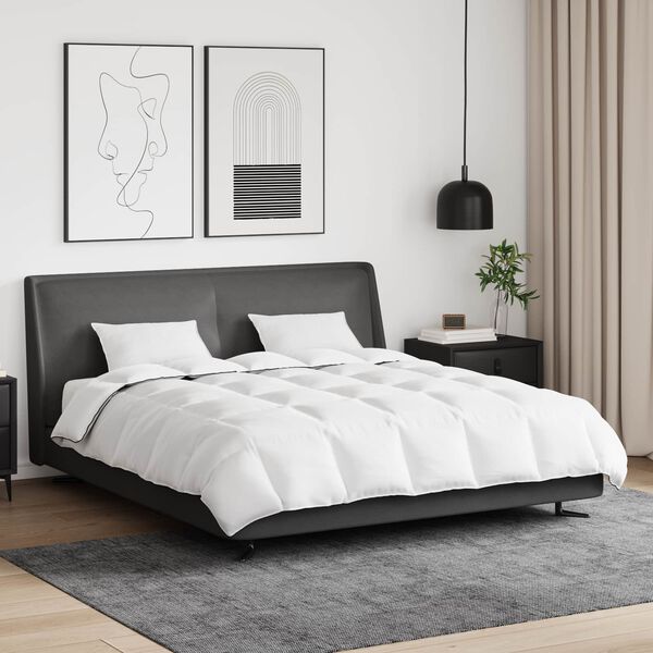 vidaXL Duvet de iarnă cu pernă 3 pcs Alb Pene de rață