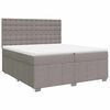 vidaXL Pat box spring cu saltea, gri taupe, 200x200 cm, textil