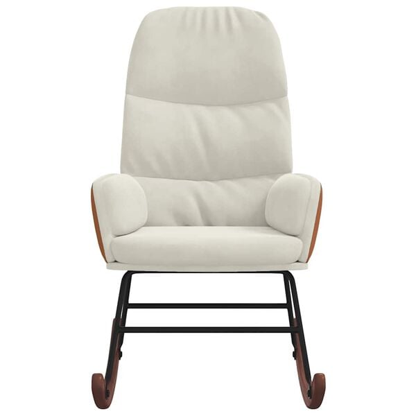 vidaXL Scaun balansoar, alb crem, catifea