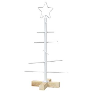 vidaXL Brad de Crăciun din metal cu suport KUOPIO 60 cm Oțel Alb