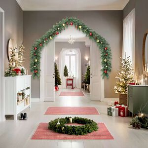 vidaXL Ghirlandă de Crăciun decorată cu globuri și lumini LED, 10 m