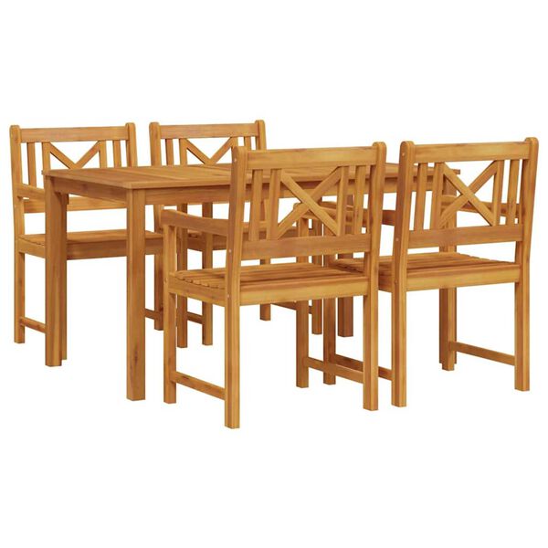 vidaXL Set de masă pentru grădină 5 pcs Maro Lemn Solid de Acacia