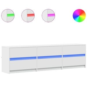 vidaXL Dulap TV cu LED, alb, 180x34x50 cm, lemn prelucrat