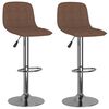vidaXL Scaune de bar, 2 buc., maro, material textil