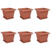 vidaXL Ghivece pentru plante 6 pcs Roșu cărămidă 33 x 33 x 26 cm
