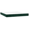 vidaXL Pat box spring cu saltea, verde &icirc;nchis, 160x200 cm, catifea