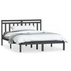 vidaXL Cadru de pat, gri, 120x200 cm, lemn masiv de pin