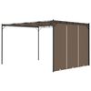 vidaXL Pavilion de grădină cu perdea laterală, gri taupe, 4x3x2,25 m