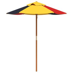 vidaXL Umbrelă de grădină pentru copii cu st&acirc;lp din lemn, &Oslash;120x140 cm