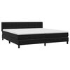 vidaXL Pat box spring cu saltea, negru, 180x210 cm, catifea