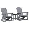 vidaXL Set de lounge pentru grădină 3 pcs Gri deschis HDPE