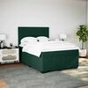 vidaXL Pat box spring cu saltea, verde &icirc;nchis, 140x200 cm, catifea
