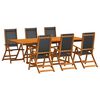 vidaXL Set mobilier de grădină, 7 piese, lemn masiv acacia/textilenă