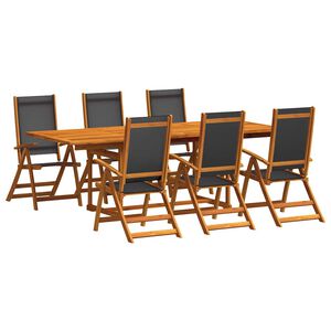 vidaXL Set mobilier de grădină, 7 piese, lemn masiv acacia/textilenă