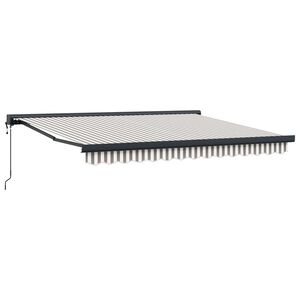 vidaXL Copertină retractabilă Gri deschis și alb. 300 x 250 cm