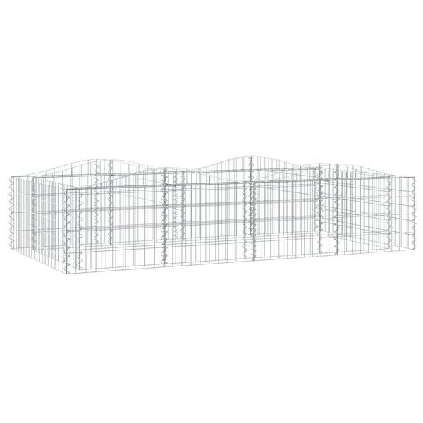 vidaXL Strat înălțat cu gabion arcuit, 200x100x50 cm, fier galvanizat