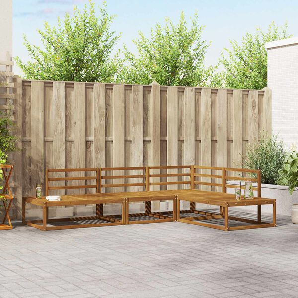 vidaXL Set de canapele de exterior 4 Bucată natural