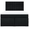 vidaXL Pat box spring cu saltea, negru, 160x200 cm, textil