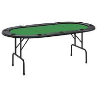 vidaXL Masă de poker pliabilă, 10 jucători, verde, 206x106x75 cm