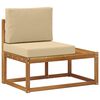 vidaXL Set de canapele de exterior cu pernă 7 Bucată Natural și Bej