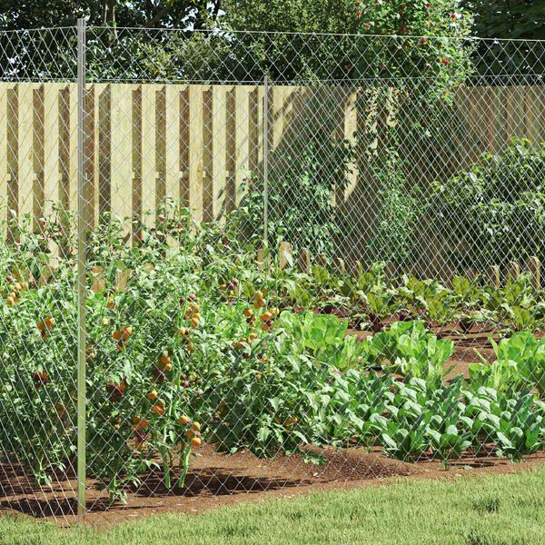 vidaXL Gard cu plasă de s&acirc;rmă Galvanizat 2 x 20 m Sticlă