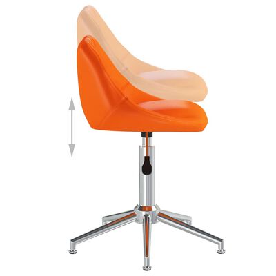 vidaXL Scaun de birou pivotant, portocaliu, piele ecologică