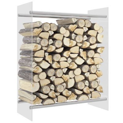 vidaXL Rastel lemne de foc transparent 80x35x100 cm sticlă securizată