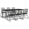 vidaXL Set mobilier de grădină, 7 piese, negru, ratan PVC