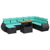vidaXL Set canapele de grădină cu perne, 9 piese, maro, poliratan