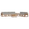 vidaXL Set de canapele de exterior 8 pcs Gri natural și deschis