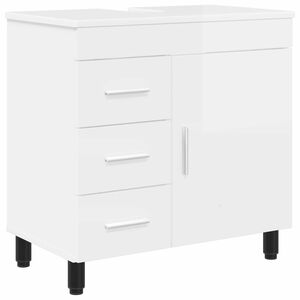 vidaXL Unitate Vanity pentru Baie Alb foarte lucios 60 x 35 x 60 cm