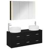 vidaXL Set de mobilier pentru baie 4 buc. Stejar Negru