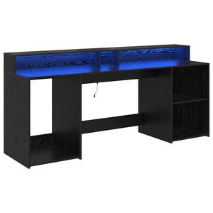 vidaXL Birou cu sertar Stejar negru 200 x 55 x 91 cm Lemn prelucrat